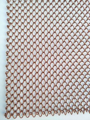 6x6mm di alluminio legame di catena tenda di oro rete architettonica