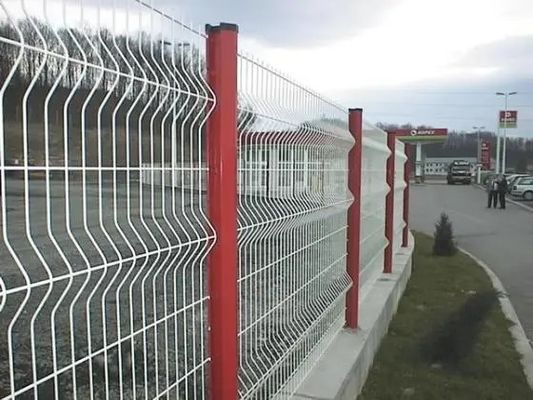 Recinzione a maglia di filo metallico rivestita in polvere 3D con palo rotondo quadrato