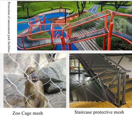 Rete metallica per cavi in acciaio inossidabile 304 con ossidazione nera per voliera dello zoo