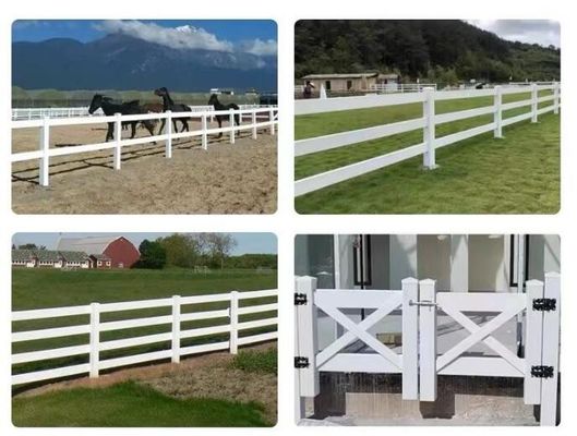 Facile installazione 3 binari design PVC plastica vinile rivestito ranch paddock cavallo recinzione