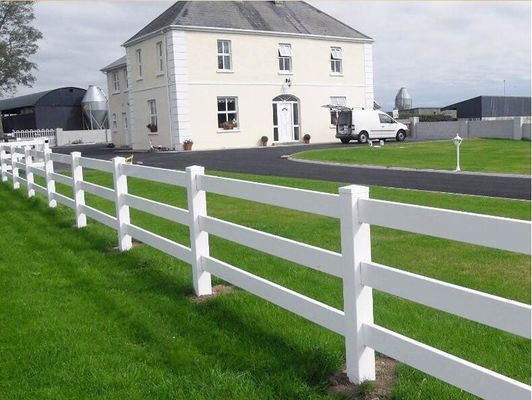 UV Proof Color Bianco Plastica PVC Vinyl Rail Recinzione Recinzione giardino pannelli 3 rail