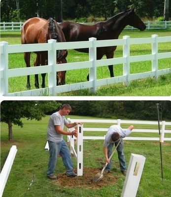 ASTM PVC Horse Farm Fence 2 Rails Bianco Grigio