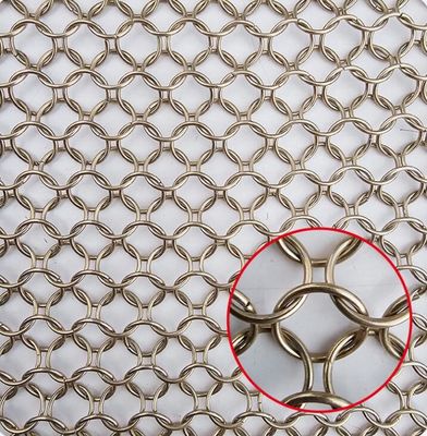 Decorative 304 316 SS Copper Aluminum Chain Mail Metal Ring Mesh Curtain for Room Divider Screen Home Interior Decoration