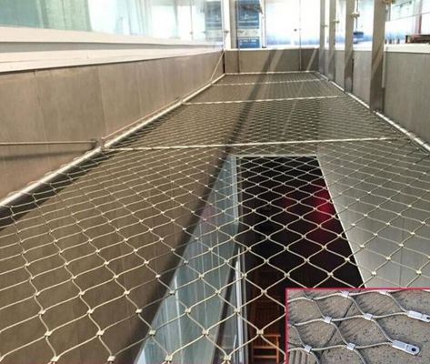 Rete in corda di acciaio inossidabile argentato personalizzato, riciclabile, esente da manutenzione per la protezione architettonica