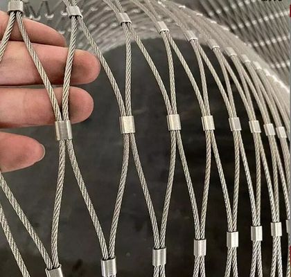 Rete in corda di acciaio inossidabile argentato personalizzato, riciclabile, esente da manutenzione per la protezione architettonica