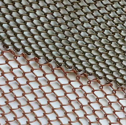 Di colore oro Anti ruggine di alluminio Decorative Mesh Metal Coil Drapery