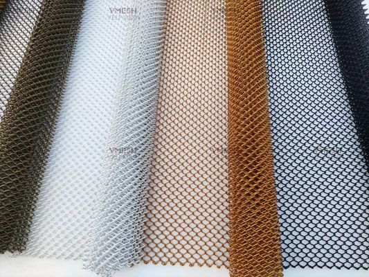 Safety 1.2mm Golden Color Chain Link Metal Curtain Design For Fireplace Screen Mesh