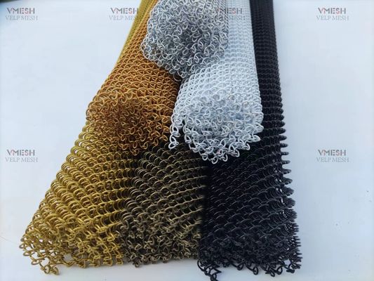 Perde di sicurezza per camini per schermo a maglia nera rivestita in polvere