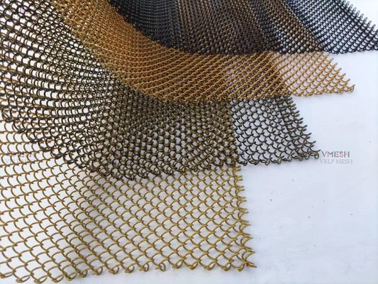 Architettura Crimped Woven Wire Mesh Decorative Metal Chain Mesh Curtain Alloy Mesh Coil Drapery