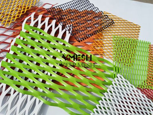 PVDF Acciaio di alluminio con maglia di metallo espansa 5,5 mm 6,0 mm Rivestimento murale Faccate ventilate