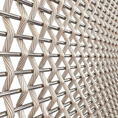 Architettura Decorativa Stainless Steel Cable Rod Woven Wire Mesh per rivestimenti murali