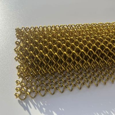 Colore di superficie di alluminio tessuto a catena di legame di rete di filo di vetrina