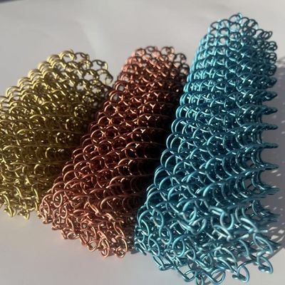 Colore di superficie di alluminio tessuto a catena di legame di rete di filo di vetrina