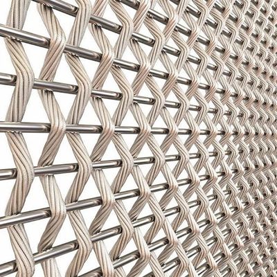 Griglia in acciaio inossidabile Griglia di filo tessuto architettonico per rivestimento di facciata