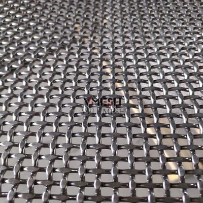 Pannelli in rete metallica tessuta in filo piatto di acciaio inossidabile decorativo per l'edilizia