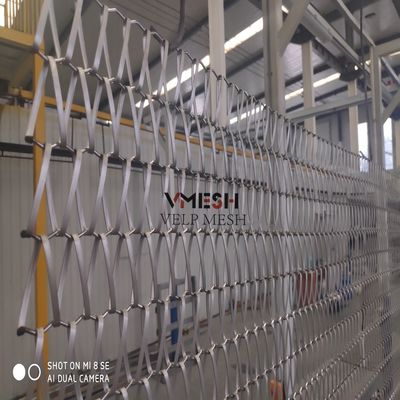PVDF in acciaio inossidabile Decorative Crimped Woven Mesh per l'interior design
