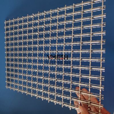 Pannelli in rete metallica tessuta in filo piatto di acciaio inossidabile decorativo per l'edilizia