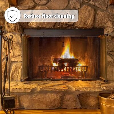 Tenda metallica personalizzata con collegamento a catena di dimensioni 6 * 6 mm in rete per schermo per camino con design a coppie