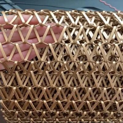 Maglia del nastro trasportatore del tessuto a spirale architettonica dell'acciaio inossidabile del filo piatto per costruire