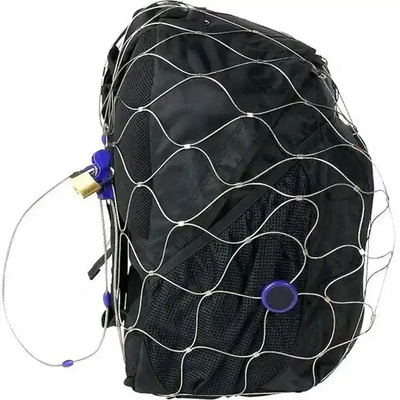 Protezione per zaino in rete con cavo metallico con puntale in acciaio inossidabile ad alta resistenza Borsa a rete flessibile