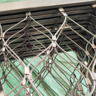 SS304/316 Stainless Steel Wire Rope Mesh Diamond Woven Knotted Decorative Cable Mesh for Zoo Protecting Railing Filling