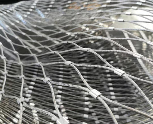 Rete in acciaio inox da 3mm, intreccio 7x7, per recinzioni di zoo e aeroporti