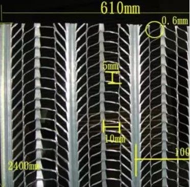 Lamiera stirata in acciaio zincato con proprietà anticorrosive e ignifughe per pareti interne