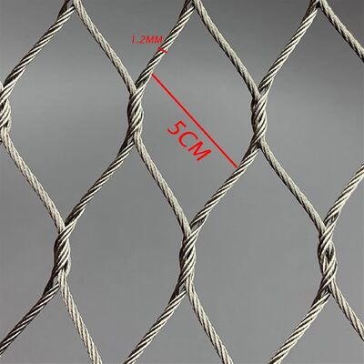 Recinzione di protezione per la sicurezza degli animali in rete di corda intrecciata a mano in filo di acciaio inossidabile con rete di cavi 7 * 7