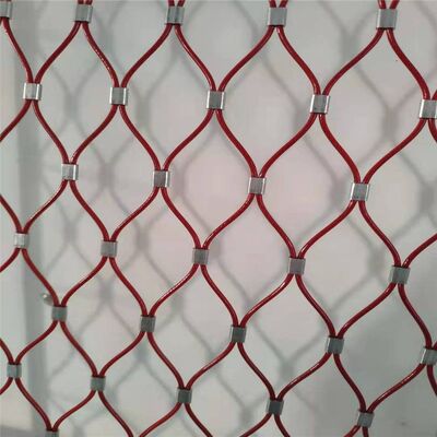 Rete di cavi in ​​filo di acciaio inossidabile 7 * 19 con maglia di finitura rivestita in PVC per recinzione decorativa