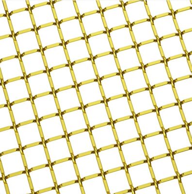 Pannello architettonico tessuto in acciaio inossidabile con finitura dorata in rete metallica architettonica personalizzata