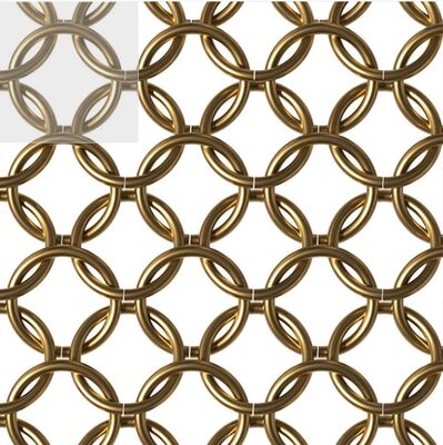 Tessuto per tendaggi con catena per tende a rete con anello decorativo in acciaio inossidabile oro e argento