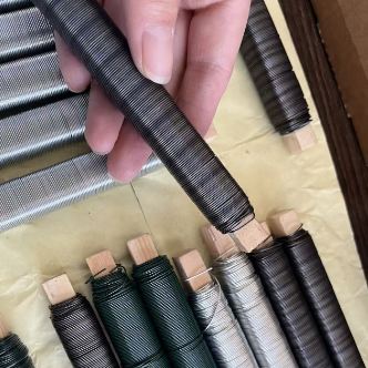 Filo per fiorista con bobina per decorazioni floreali dipinte di verde