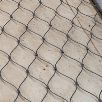 SS304/316 Stainless Steel Wire Rope Mesh Diamond Woven Knotted Decorative Cable Mesh for Zoo Protecting Railing Filling